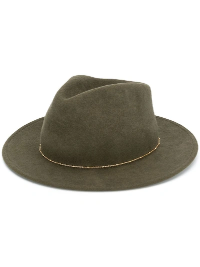 Van Palma Noe Chain Embellished Hat In Khaki