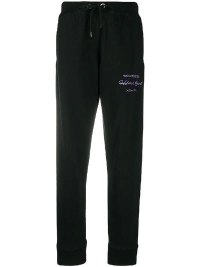 Helmut Lang Embroidered Logo Track Trousers In Black