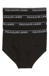 Polo Ralph Lauren Classic Fit Mid-rise Cotton Brief 4-pack In Black
