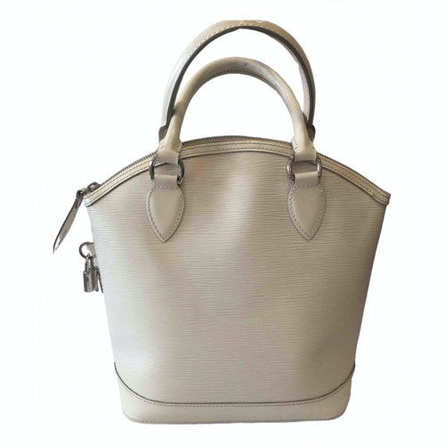 Pre-Owned Louis Vuitton Lockit Vertical Ecru Leather Handbag | ModeSens