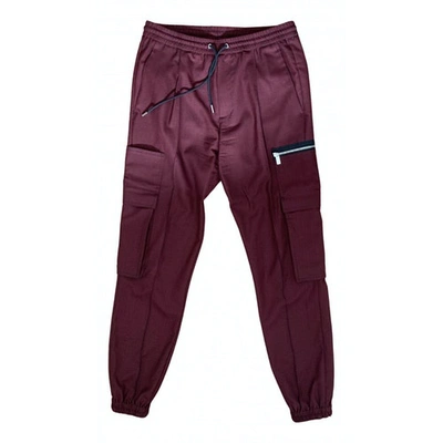 Pre-owned Dior Burgundy Wool Trousers
