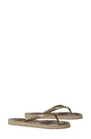 Tory Burch Thin Flip Flop In Dark Classic Taupe/ Aspen