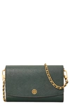 Tory Burch Robinson Leather Wallet On A Chain In Pine Tree