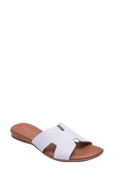 Andre Assous Nadenka H-strap Slide Sandal In White Leather