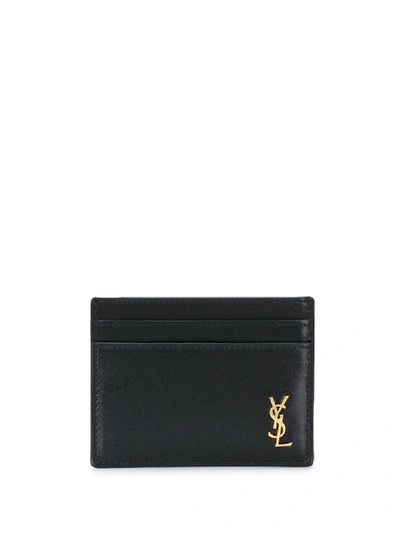 Saint Laurent Monogram Cardholder In Black