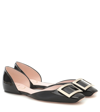 Roger Vivier Trompette D'orsay Leather Ballet Flats In Black