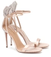 AQUAZZURA BOW TIE 105 EMBELLISHED SANDALS,P00498867