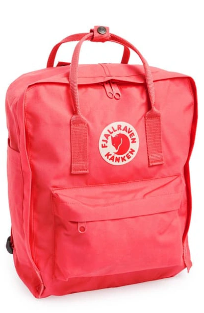 Fjall Raven Kanken Water Resistant Backpack In Peach Pink