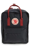Fjall Raven Kanken Water Resistant Backpack In Black-ox Red