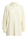 BOUTIQUE MOSCHINO SILVER BUTTON DETAILED  TURTLENECK