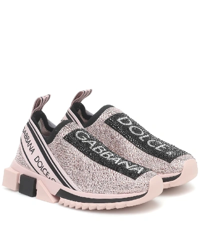 Dolce & Gabbana Sorrento Pink Polyester Slip On Sneakers