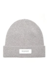 GIVENCHY GIVENCHY LOGO PATCH RIBBED BEANIE
