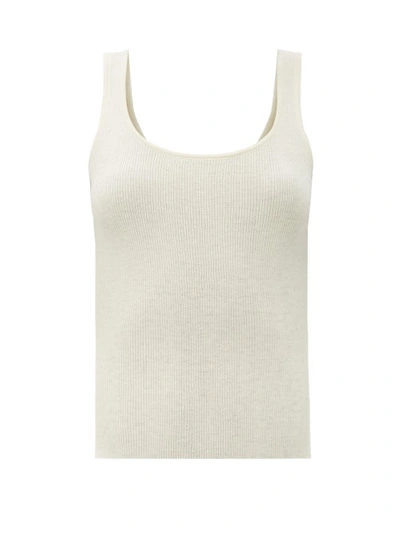 Co Ribbed-knit Cashmere Tank Top In Neutrals