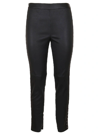 Givenchy Studded Trim Leather Leggings In Black