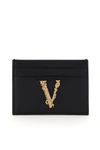 VERSACE VIRTUS LEATHER CARD HOLDER,11486472