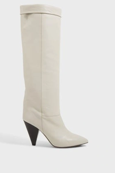 Isabel Marant Loens Knee-high Leather Boots In Beige