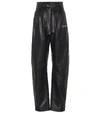 OFF-WHITE HIGH-RISE STRAIGHT LEATHER PANTS,P00483925