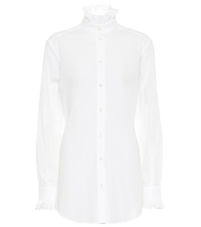Dolce & Gabbana Ruffled Cotton-poplin Shirt In White