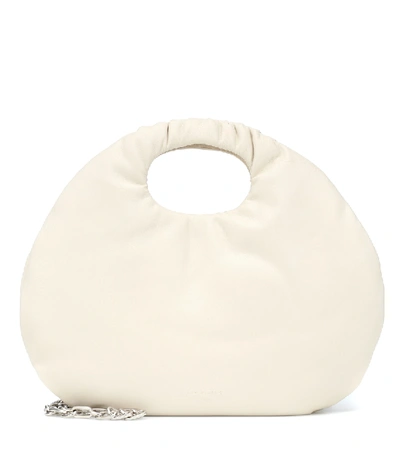 Low Classic Egg Faux Leather Shoulder Bag In White