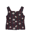 GUCCI FLORAL CHECKED COTTON JERSEY TOP,P00498842