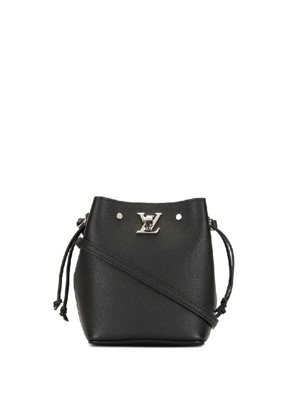 Pre-Owned Louis Vuitton 2020 Pre-owned Nano Lock Me Bucket Bag In Black | ModeSens