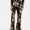 La Doublej Bird Print Slit Trousers In Lovedove