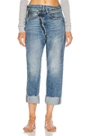 R13 Crossover Asymmetric Distressed High-rise Wide-leg Jeans In Jasper