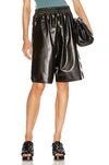 Bottega Veneta Patent Leather Bermuda Shorts In Fondente
