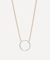 Monica Vinader Rose Gold Plated Vermeil Silver Riva Diamond Circle Pendant Necklace In Rose Gold