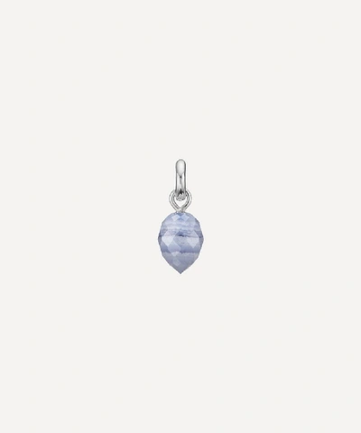 Monica Vinader Silver Fiji Bud Blue Lace Agate Pendant Charm
