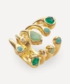 MONICA VINADER GOLD PLATED VERMEIL SILVER SIREN TONAL MULTI-STONE CLUSTER COCKTAIL RING,000703834