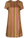 La Doublej Printed Silk Shift Dress In Nastri