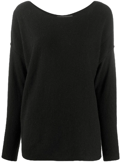 8pm Long-sleeve Knitted Top In Black