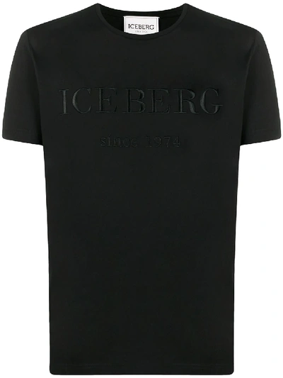 Iceberg Logo Print T-shirt In Black