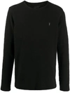Allsaints Embroidered Skull T-shirt In Black