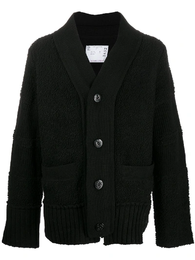 Sacai Button-down Cardigan In Black