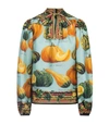 DOLCE & GABBANA SILK PUMPKIN PRINT BLOUSE,15798149