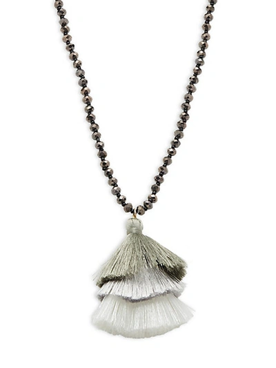 Panacea Beaded Tassel Pendant Necklace