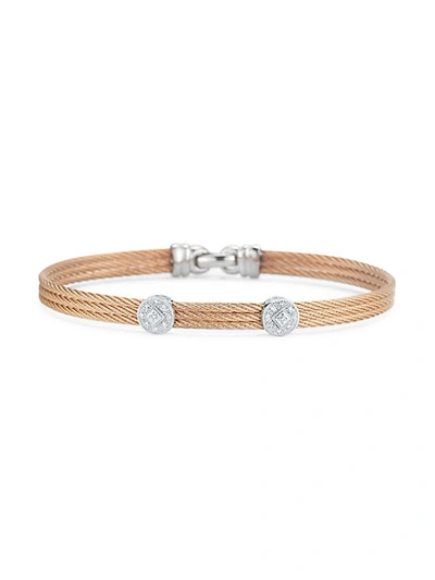 Alor Classique 18k Rose & White Gold, Diamond Coil Bracelet