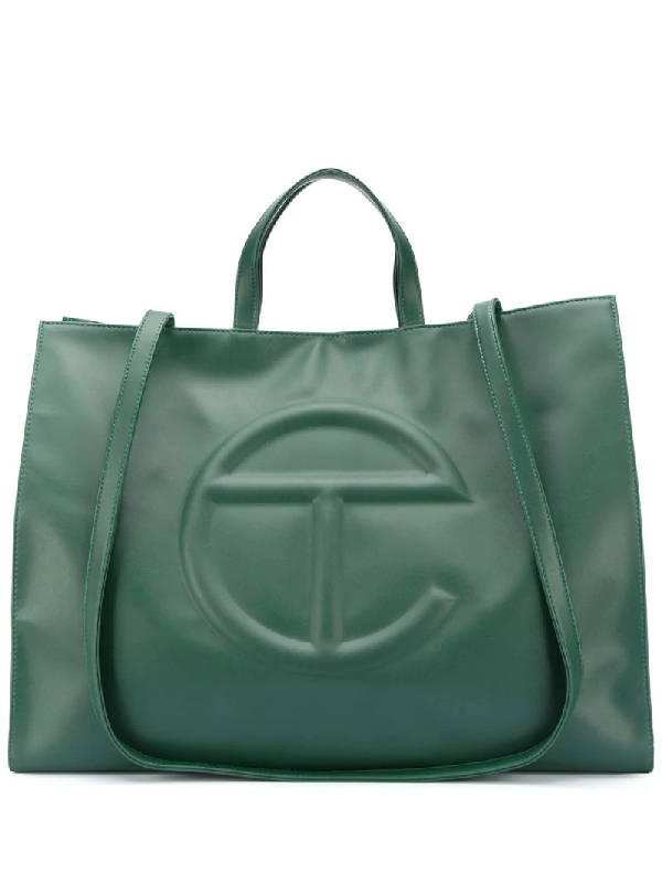 Telfar Embossed Logo Shoulder Bag In Green | ModeSens