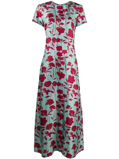 La Doublej Edition 22 Floral Twill Silk Swing Dress In Devon