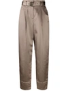 BRUNELLO CUCINELLI SATIN WIDE LEG TROUSERS