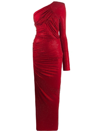 Alexandre Vauthier One-shoulder Wrap Dress In Red