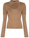 JACQUEMUS PANELLED CUTOUT KNITTED TOP