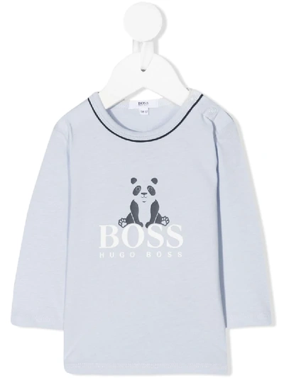 Hugo Boss Boss Pale Blue Panda Logo Baby T-shirt