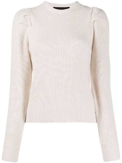 8pm Pleat-detail Ribbed Jumper In Neutrals
