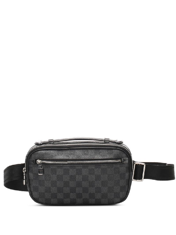 Pre-Owned Louis Vuitton 2015 Pre-owned Damier Graphite Ambler Belt Bag In Black | ModeSens