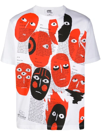 Junya Watanabe Real Review-print Cotton-jersey T-shirt In White