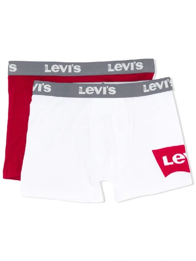 Levi's Kids' 3 Pack Logo Boxers In White