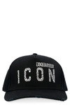 Dsquared2 Logo Embellished Cotton Baseball Cap In Black